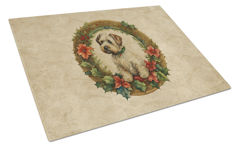 Sealyham Terrier Christmas Flowers Glass Cutting Boards – Durable, Decorative Kitchen Art