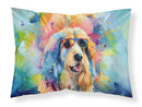 Afghan Hound Hippie Dawg Standard Pillowcase – Artistic Decorative Front, White Back