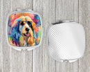 Afghan Hound Hippie Dawg Compact Mirror – Stylish Purse Mirror with Artistic Covers