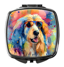 Afghan Hound Hippie Dawg Compact Mirror – Stylish Purse Mirror with Artistic Covers