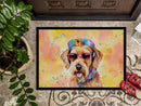 Airedale Terrier Hippie Dawg Doormat - 24x36 Decorative Floor Mat – Indoor/Outdoor Rug with Artistic Flair