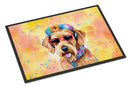 Airedale Terrier Hippie Dawg Doormat - 24x36 Decorative Floor Mat – Indoor/Outdoor Rug with Artistic Flair
