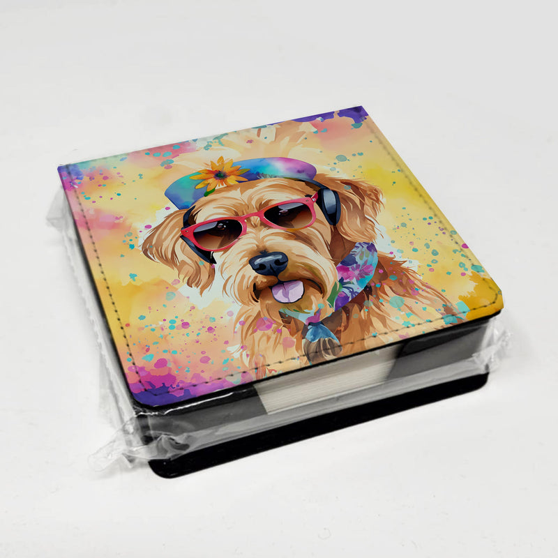 Airedale Terrier Hippie Dawg PU Leather Note Paper Holder