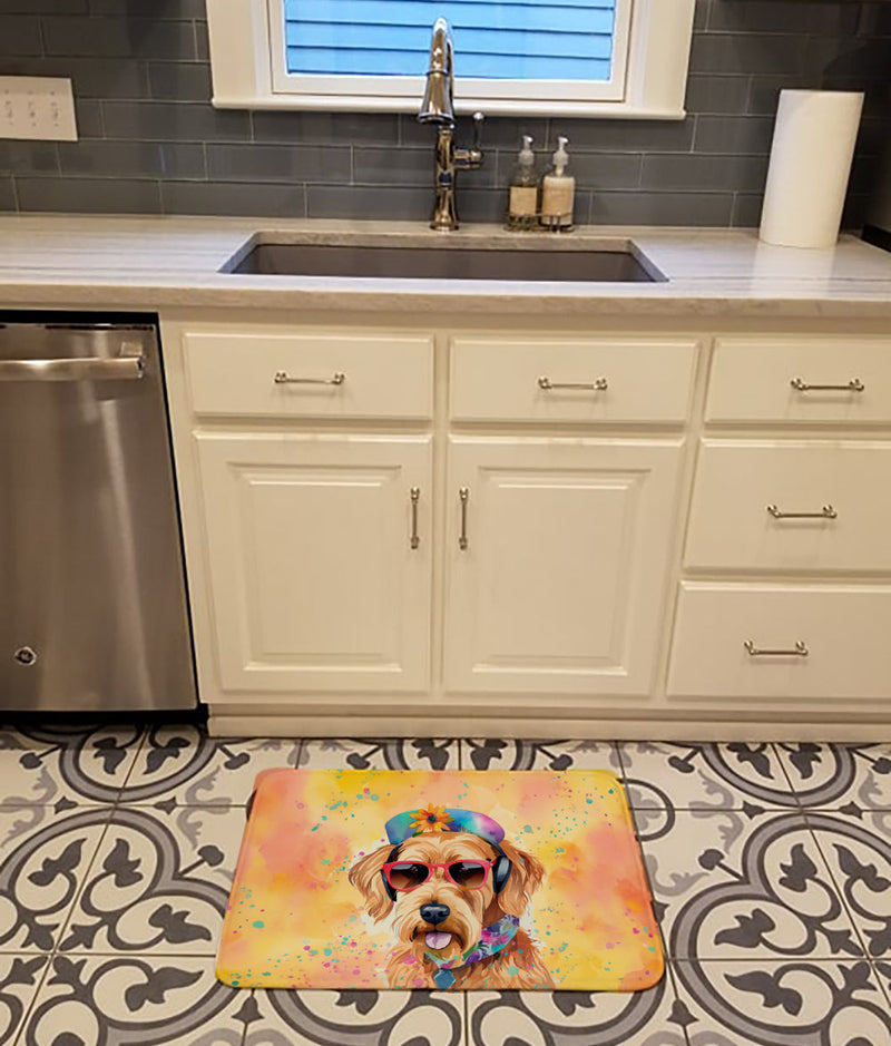 Airedale Terrier Hippie Dawg Memory Foam Kitchen Mat