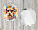 Airedale Terrier Hippie Dawg Compact Mirror – Stylish Purse Mirror with Artistic Covers