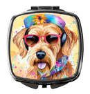 Airedale Terrier Hippie Dawg Compact Mirror – Stylish Purse Mirror with Artistic Covers