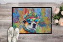 Akita Hippie Dawg Doormat - 24x36 Decorative Floor Mat – Indoor/Outdoor Rug with Artistic Flair