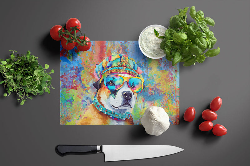 Akita Hippie Dawg Glass Cutting Boards – Durable, Decorative Kitchen Art Large