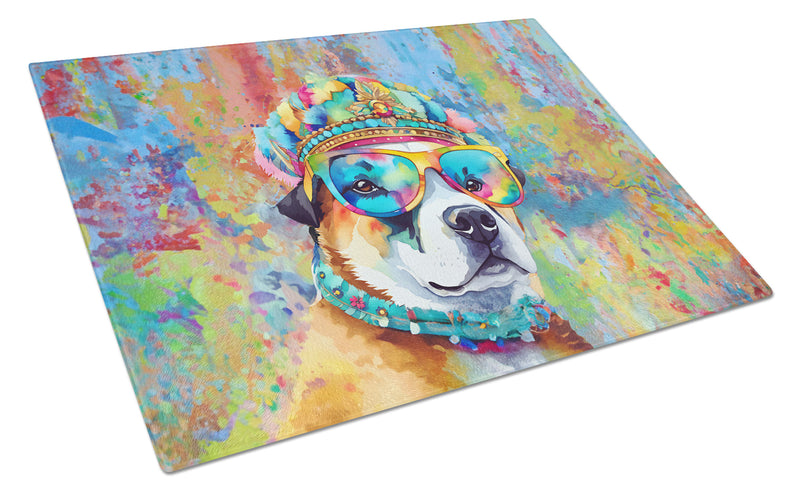 Akita Hippie Dawg Glass Cutting Boards – Durable, Decorative Kitchen Art Large