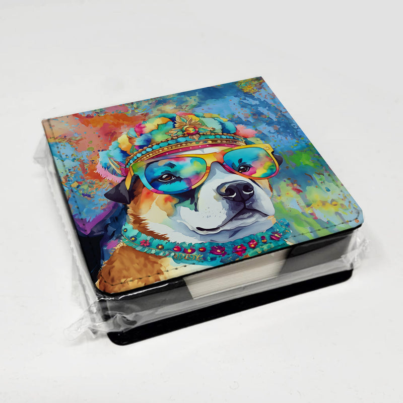 Akita Hippie Dawg PU Leather Note Paper Holder