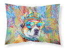 Akita Hippie Dawg Standard Pillowcase – Artistic Decorative Front, White Back