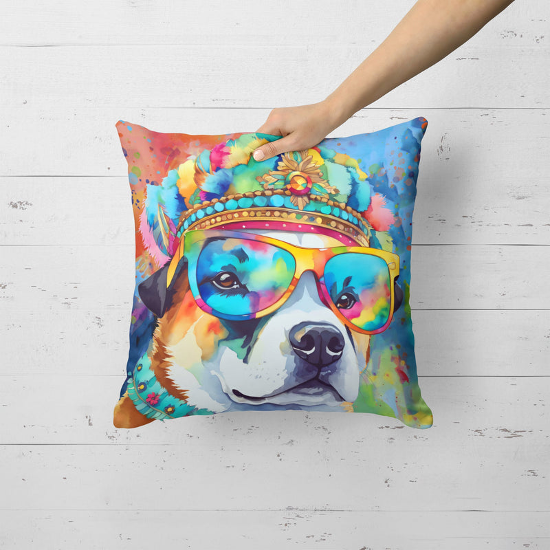 Akita Hippie Dawg Fabric Decorative Pillow