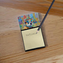 Akita Hippie Dawg Sticky Note Holder- Refiilable Desk Accessory Note Pad