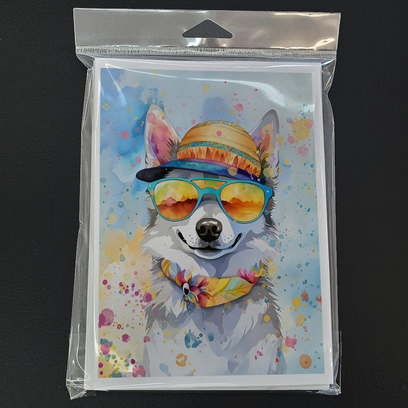 Alaskan Klee Kai Hippie Dawg Greeting Cards Pack of 8