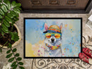 Alaskan Klee Kai Hippie Dawg Doormat - 24x36 Decorative Floor Mat – Indoor/Outdoor Rug with Artistic Flair