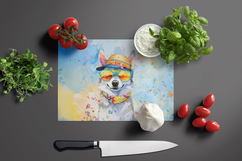Alaskan Klee Kai Hippie Dawg Glass Cutting Boards – Durable, Decorative Kitchen Art Large