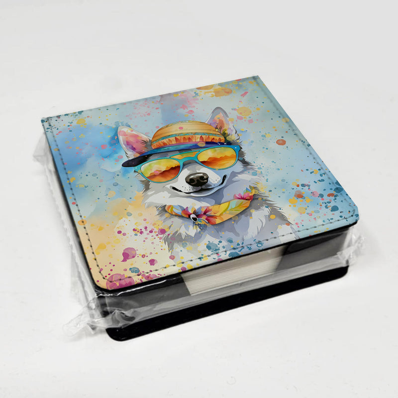 Alaskan Klee Kai Hippie Dawg PU Leather Note Paper Holder