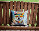 Alaskan Klee Kai Hippie Dawg Throw Pillow - 14x14 Decorative Pillow – Art for Your Home & Patio