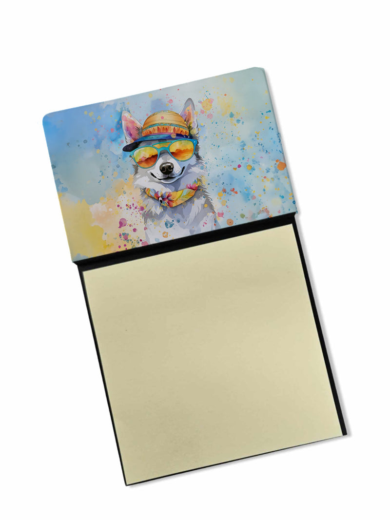 Alaskan Klee Kai Hippie Dawg Sticky Note Holder- Refiilable Desk Accessory Note Pad