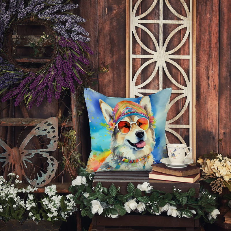 Alaskan Malamute Hippie Dawg Throw Pillow - 14x14 Decorative Pillow – Art for Your Home & Patio