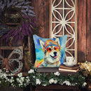 Alaskan Malamute Hippie Dawg Fabric Decorative Pillow
