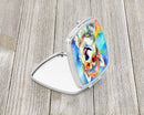 Alaskan Malamute Hippie Dawg Compact Mirror – Stylish Purse Mirror with Artistic Covers