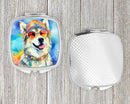 Alaskan Malamute Hippie Dawg Compact Mirror – Stylish Purse Mirror with Artistic Covers