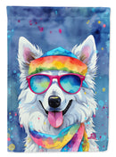 American Eskimo Hippie Dawg House Flag