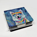 American Eskimo Hippie Dawg PU Leather Note Paper Holder