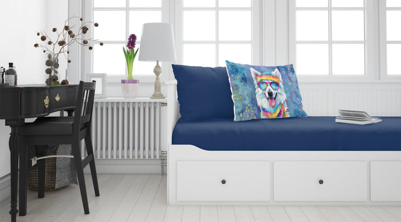 American Eskimo Hippie Dawg Standard Pillowcase – Artistic Decorative Front, White Back
