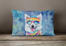 American Eskimo Hippie Dawg Fabric Decorative Pillow