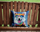 American Eskimo Hippie Dawg Throw Pillow - 14x14 Decorative Pillow – Art for Your Home & Patio