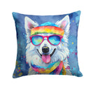 American Eskimo Hippie Dawg Fabric Decorative Pillow
