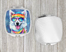American Eskimo Hippie Dawg Compact Mirror – Stylish Purse Mirror with Artistic Covers