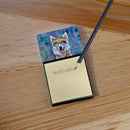 American Eskimo Hippie Dawg Sticky Note Holder- Refiilable Desk Accessory Note Pad