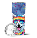 American Eskimo Hippie Dawg Stainless Steel Skinny Tumbler