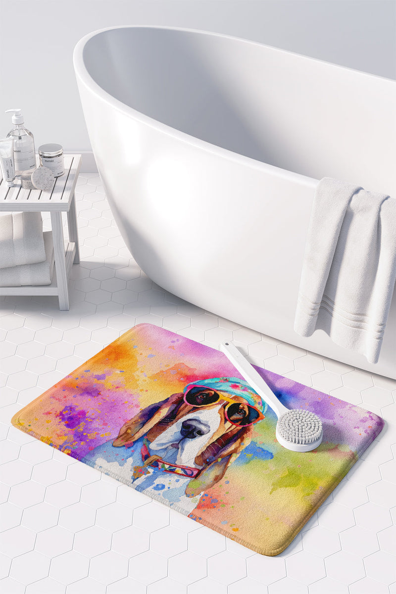 Basset Hound Hippie Dawg Memory Foam Kitchen Mat