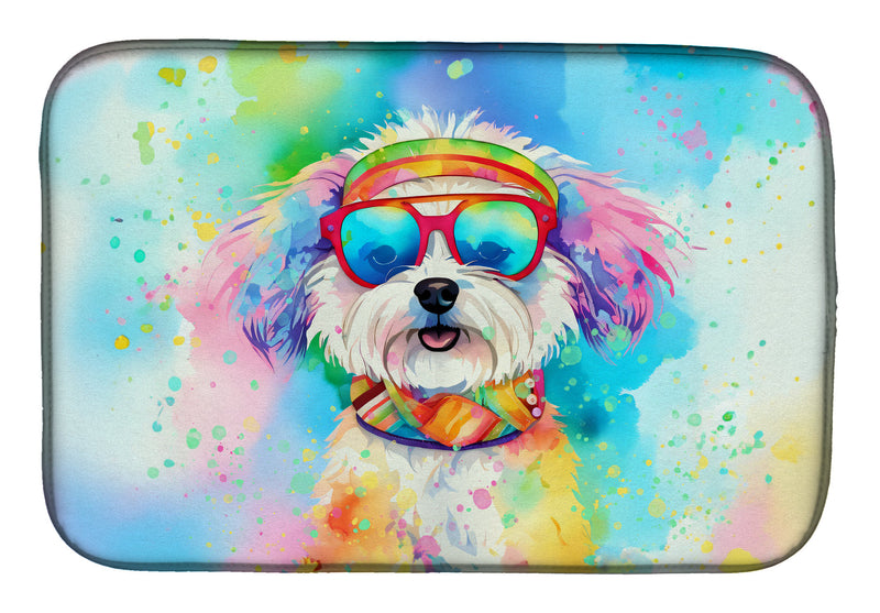 Bichon Frise Hippie Dawg Dish Drying Mat