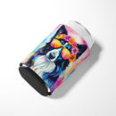 Border Collie Hippie Dawg Can or Bottle Hugger