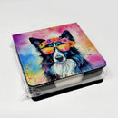Border Collie Hippie Dawg PU Leather Note Paper Holder