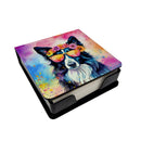 Border Collie Hippie Dawg PU Leather Note Paper Holder