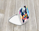 Border Collie Hippie Dawg Compact Mirror – Stylish Purse Mirror with Artistic Covers