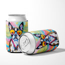 Boston Terrier Hippie Dawg Can or Bottle Hugger