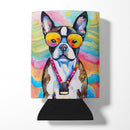 Boston Terrier Hippie Dawg Can or Bottle Hugger