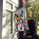 Boston Terrier Hippie Dawg House Flag