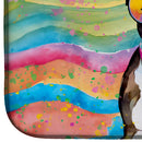 Boston Terrier Hippie Dawg Dish Drying Mat