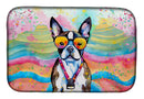Boston Terrier Hippie Dawg Dish Drying Mat