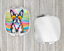 Boston Terrier Hippie Dawg Compact Mirror – Stylish Purse Mirror with Artistic Covers