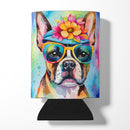 Boston Terrier Hippie Dawg Can or Bottle Hugger