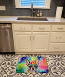 Boston Terrier Hippie Dawg Memory Foam Kitchen Mat